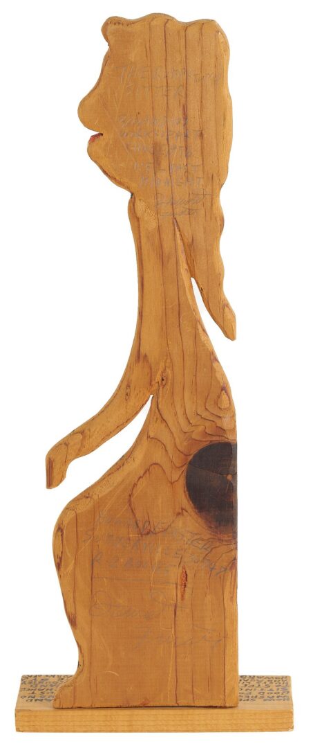 Lot 933: Howard Finster Wood Carving, The Rump Stump Sitter