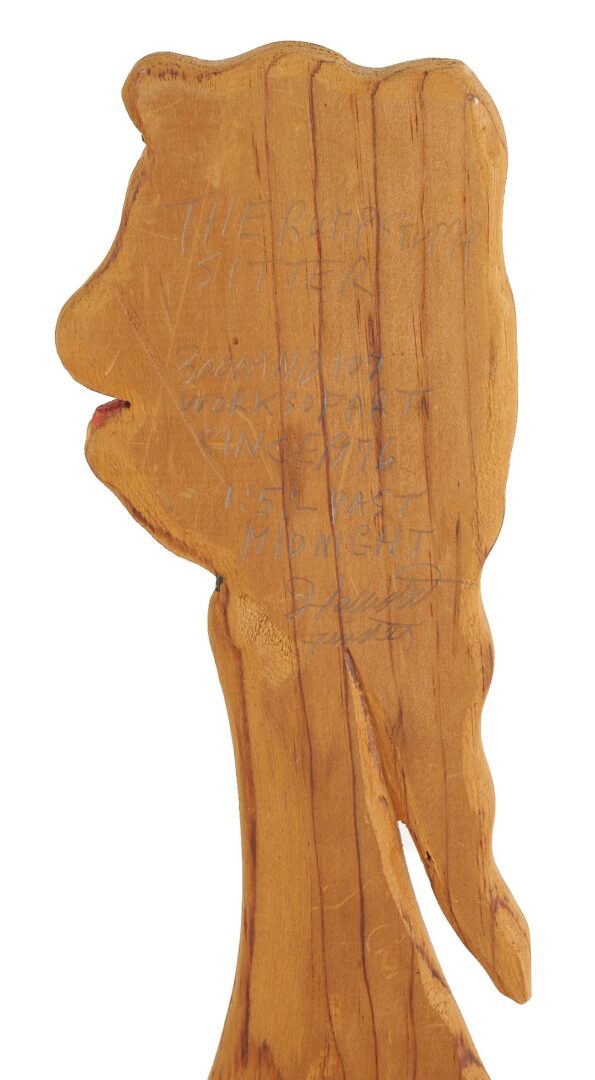Lot 933: Howard Finster Wood Carving, The Rump Stump Sitter