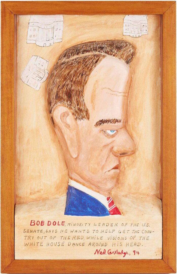 Lot 934: Clarence Stringfield & Ned Cartledge Presidential Carvings, Nixon & Dole