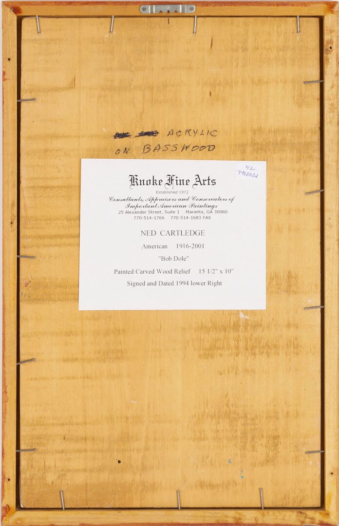 Lot 934: Clarence Stringfield & Ned Cartledge Presidential Carvings, Nixon & Dole