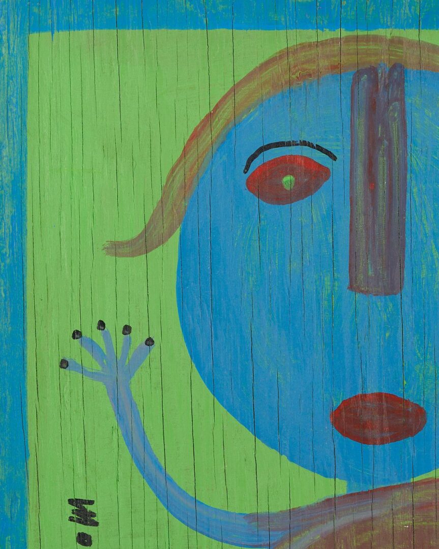 Lot 936: Mose Tolliver Outsider Art Female Figure on Green Background
