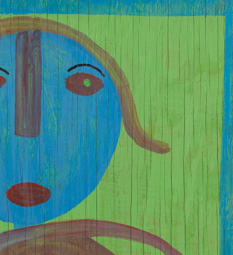 Lot 936: Mose Tolliver Outsider Art Female Figure on Green Background