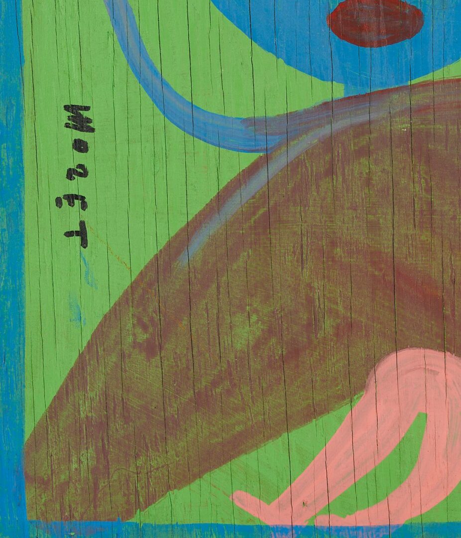 Lot 936: Mose Tolliver Outsider Art Female Figure on Green Background