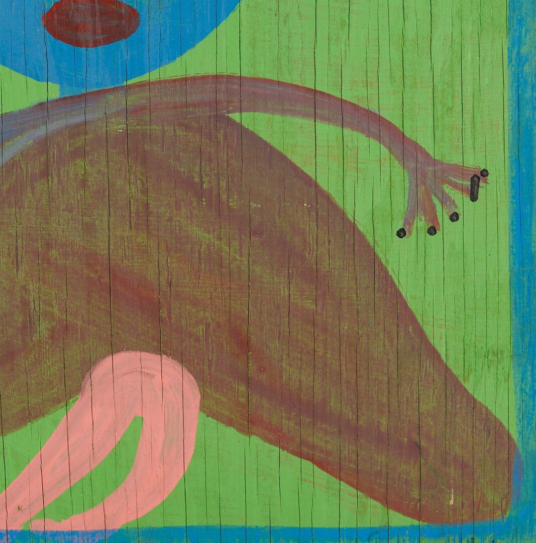 Lot 936: Mose Tolliver Outsider Art Female Figure on Green Background