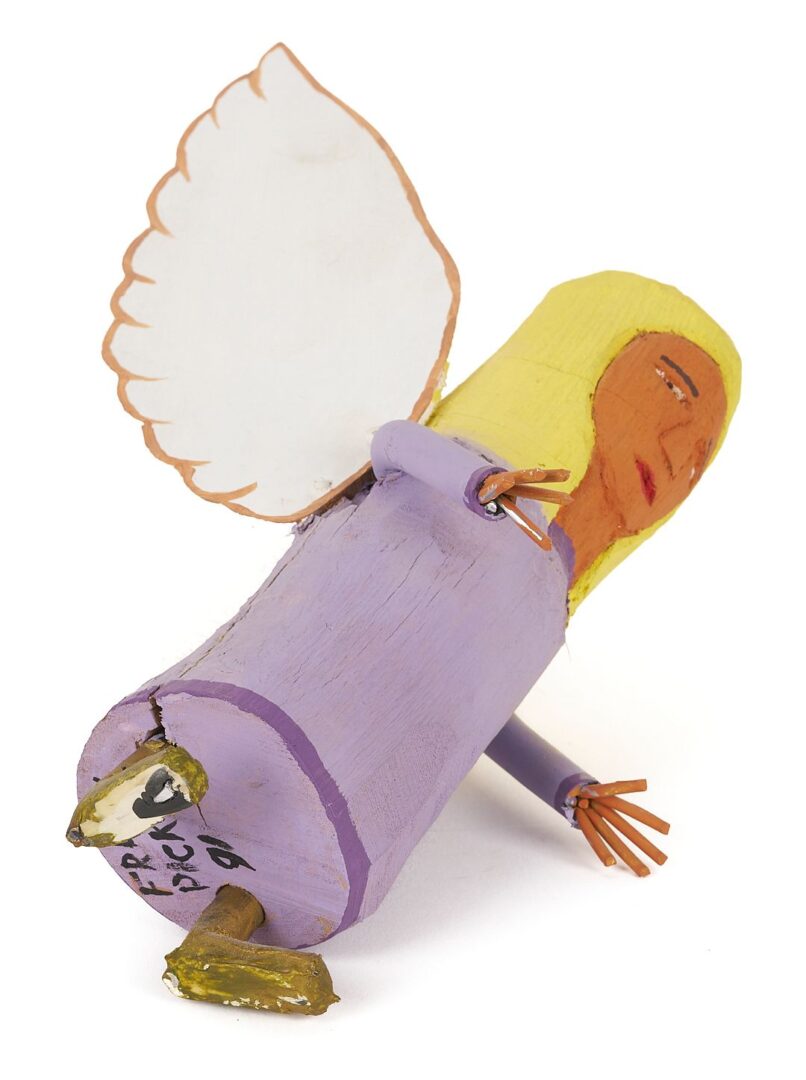 Lot 938: 3 Frank Pickle Carved & Painted Folk Art Sculptures