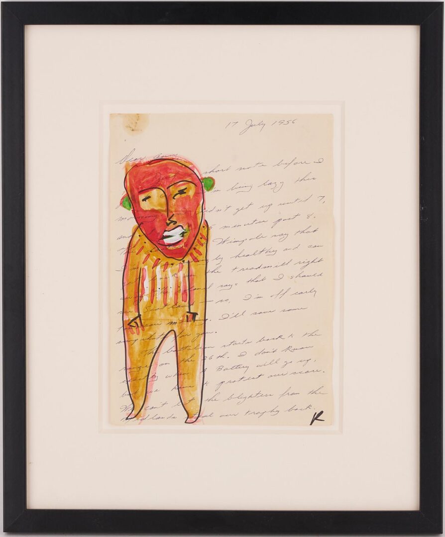 Lot 940: Pr. Karl Mullen Outsider Art Mixed Media Figural Paintings