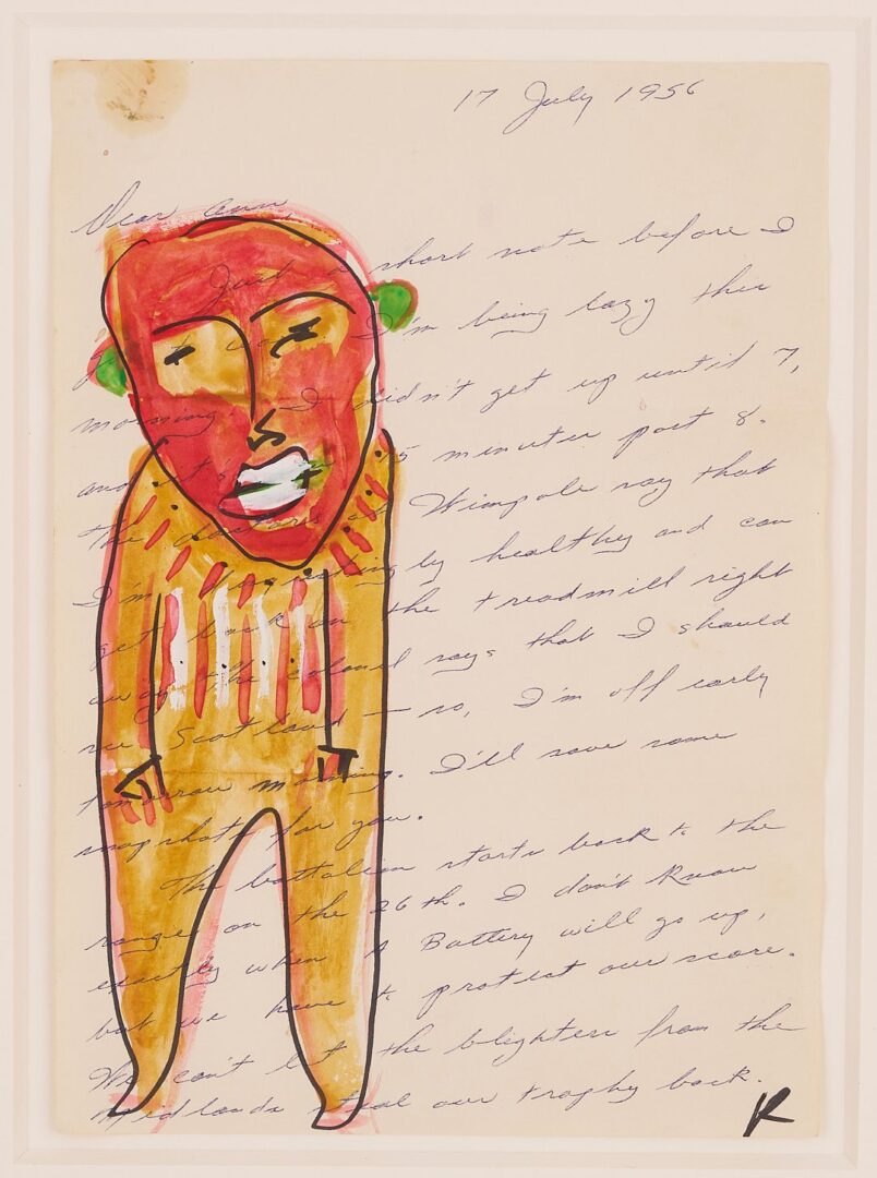 Lot 940: Pr. Karl Mullen Outsider Art Mixed Media Figural Paintings