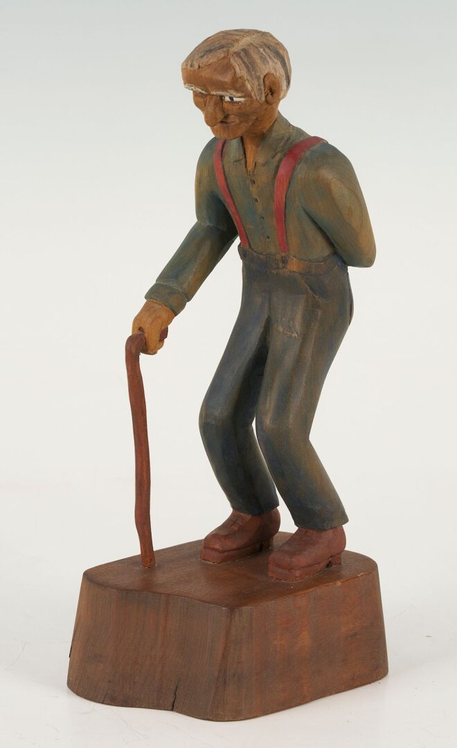 Lot 941: Vannoy Streeter Wire Sculpture & Roy Pace Carved Figure