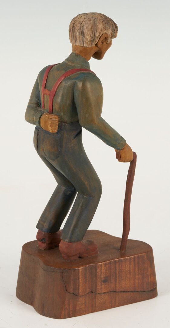 Lot 941: Vannoy Streeter Wire Sculpture & Roy Pace Carved Figure
