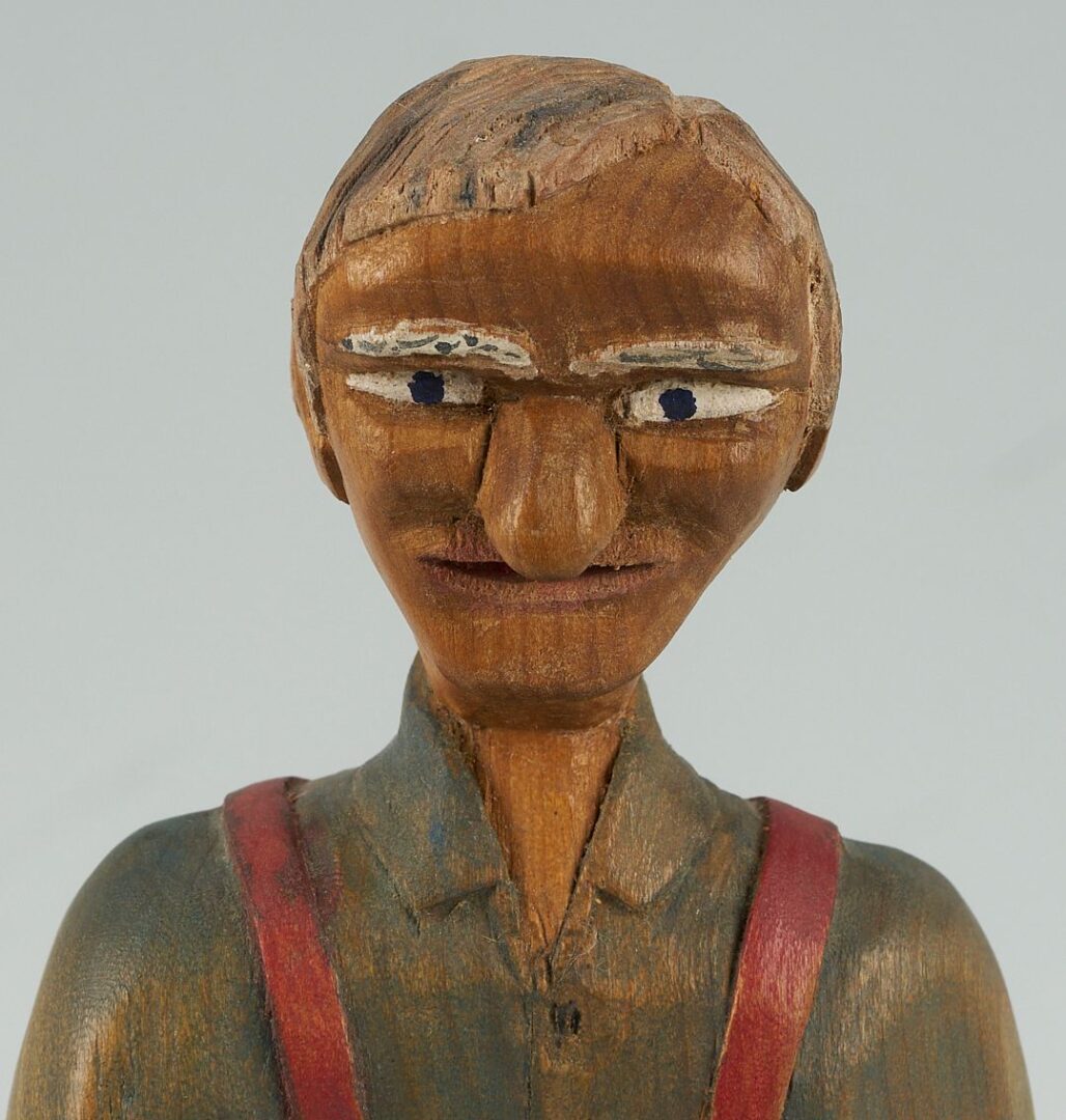 Lot 941: Vannoy Streeter Wire Sculpture & Roy Pace Carved Figure