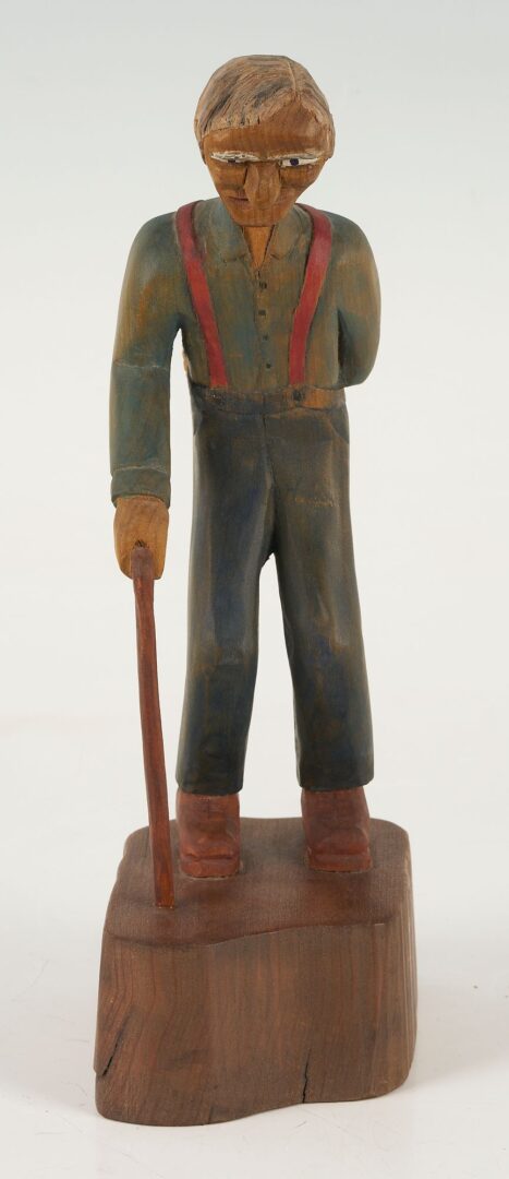 Lot 941: Vannoy Streeter Wire Sculpture & Roy Pace Carved Figure