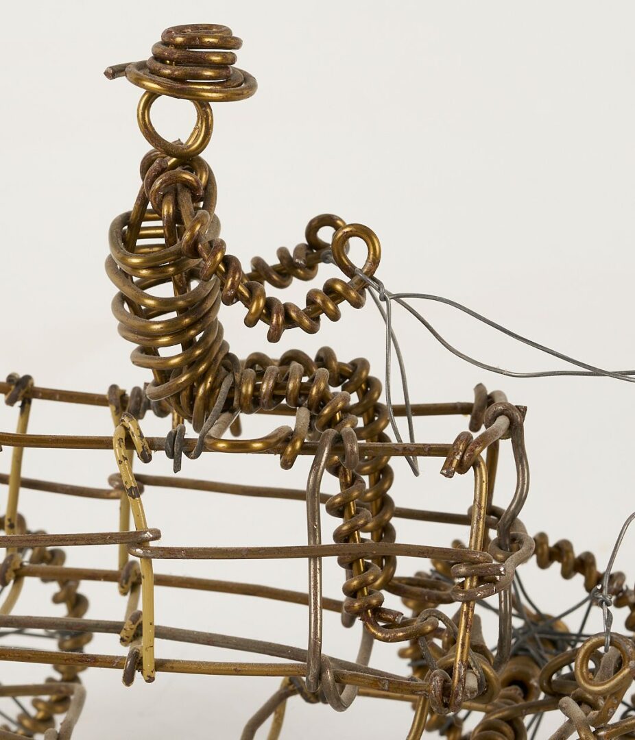Lot 941: Vannoy Streeter Wire Sculpture & Roy Pace Carved Figure