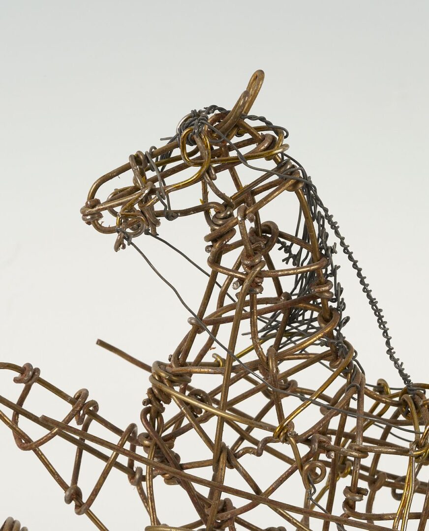 Lot 942: Vannoy Streeter Wire Sculpture, Walking Horse & Sulky