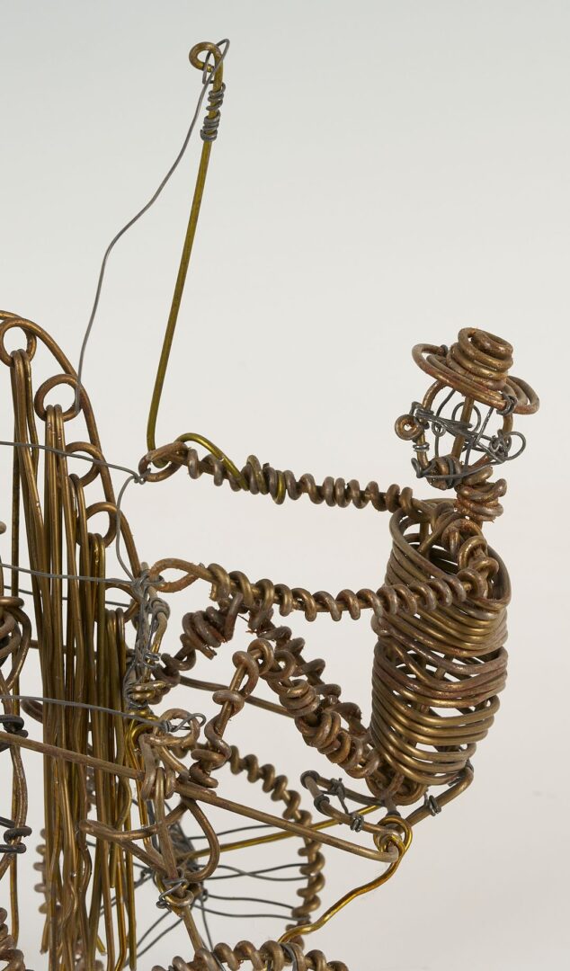 Lot 942: Vannoy Streeter Wire Sculpture, Walking Horse & Sulky