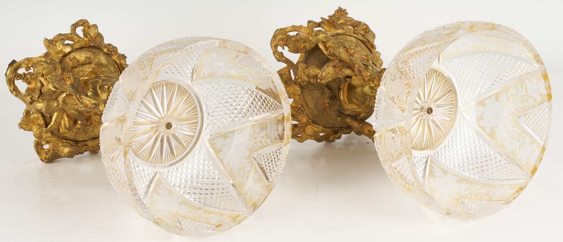 Lot 94: Pair Ormolu and Cut Glass Compotes