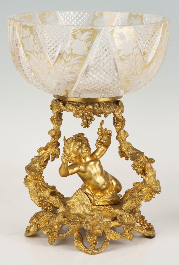 Lot 94: Pair Ormolu and Cut Glass Compotes