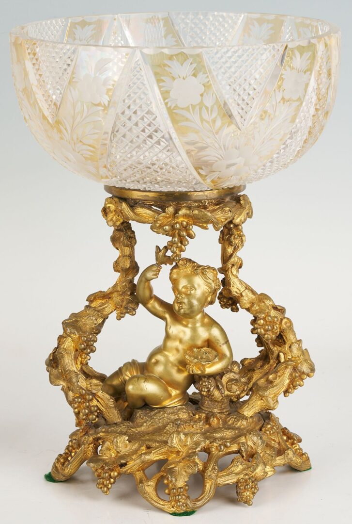 Lot 94: Pair Ormolu and Cut Glass Compotes
