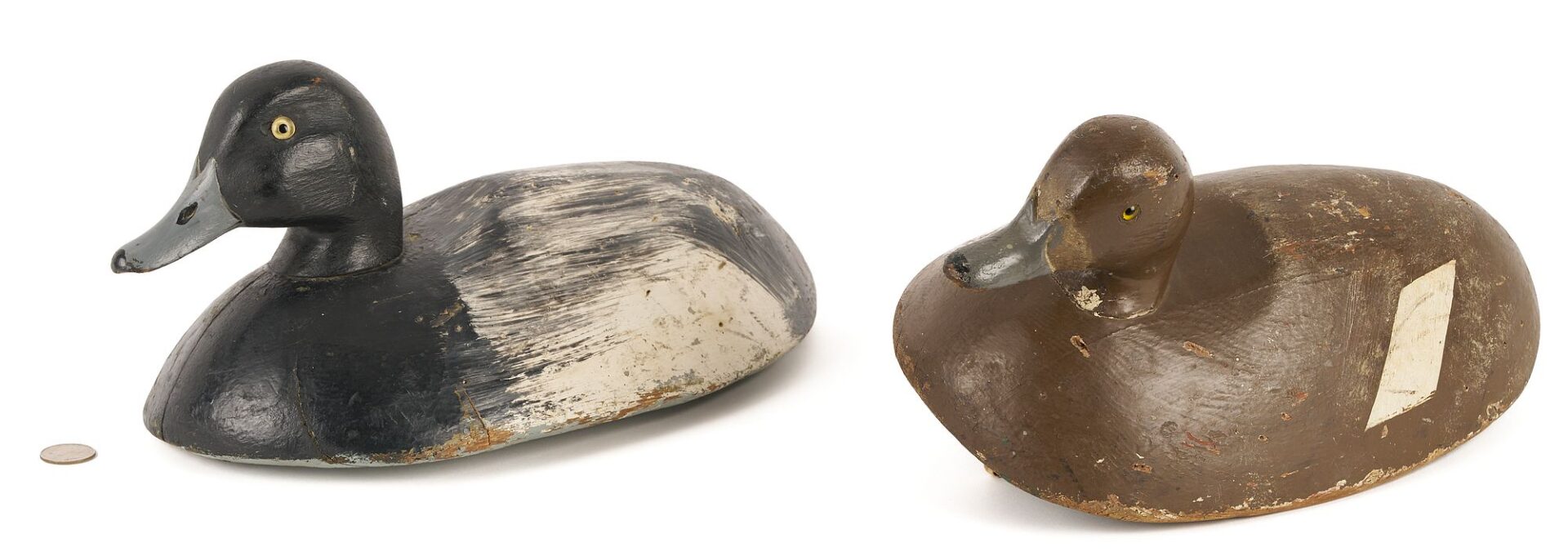 Lot 950: Pair of Bluebills Duck  Decoys by Fred Plichta