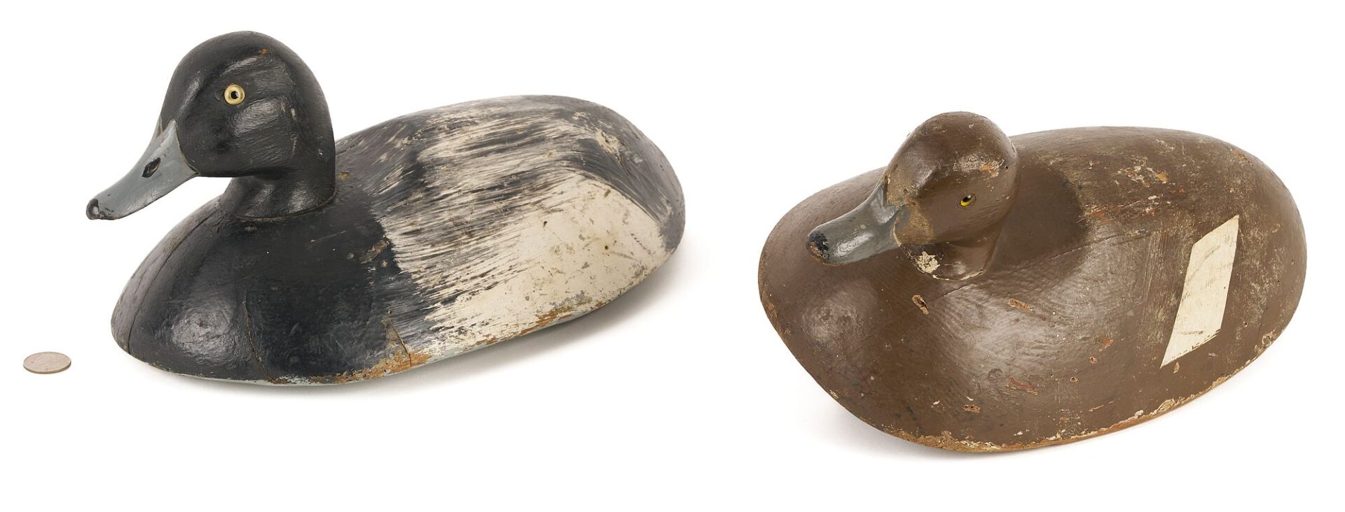 Lot 950: Pair of Bluebills Duck  Decoys by Fred Plichta