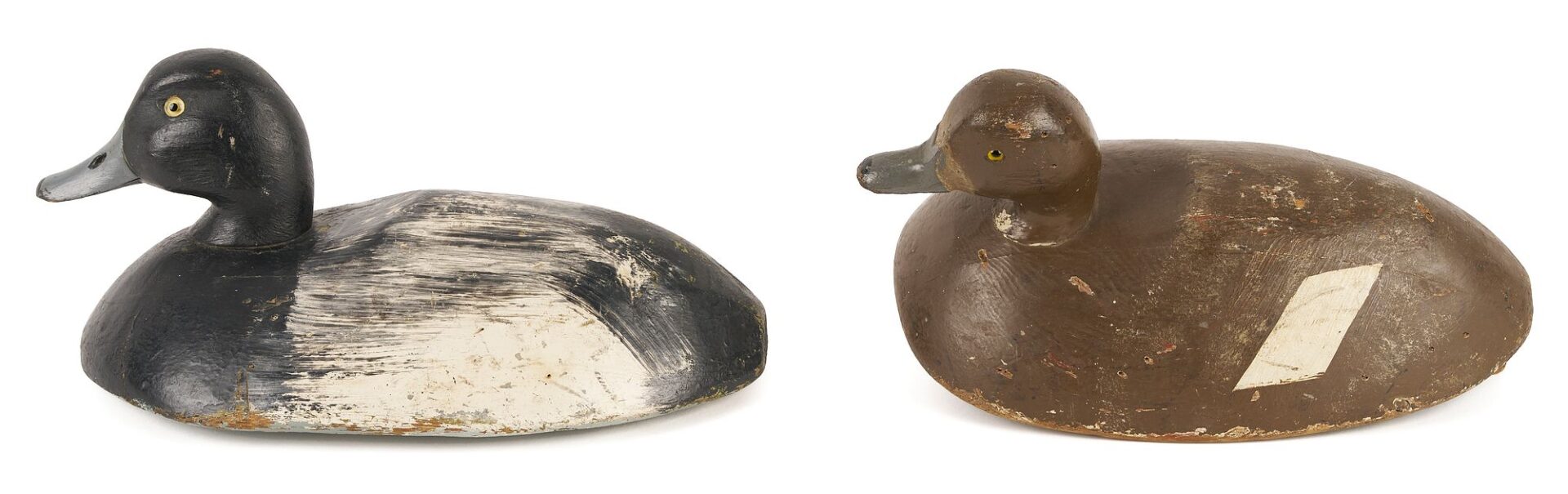 Lot 950: Pair of Bluebills Duck  Decoys by Fred Plichta