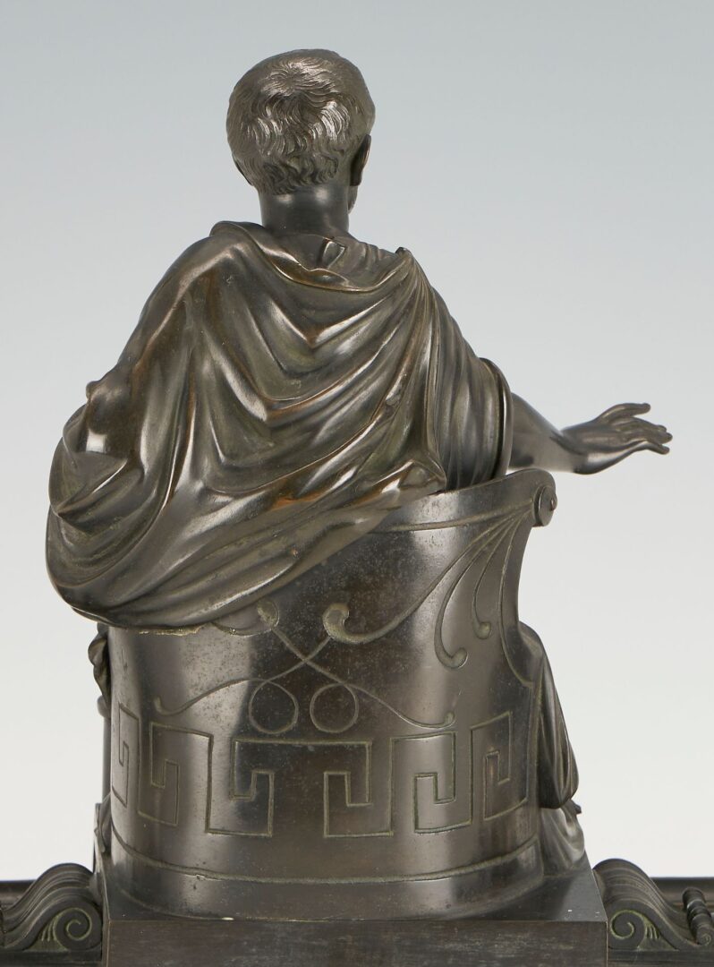 Lot 95: Grand Tour Neoclassical Bronze Figural Inkstand, Likely French