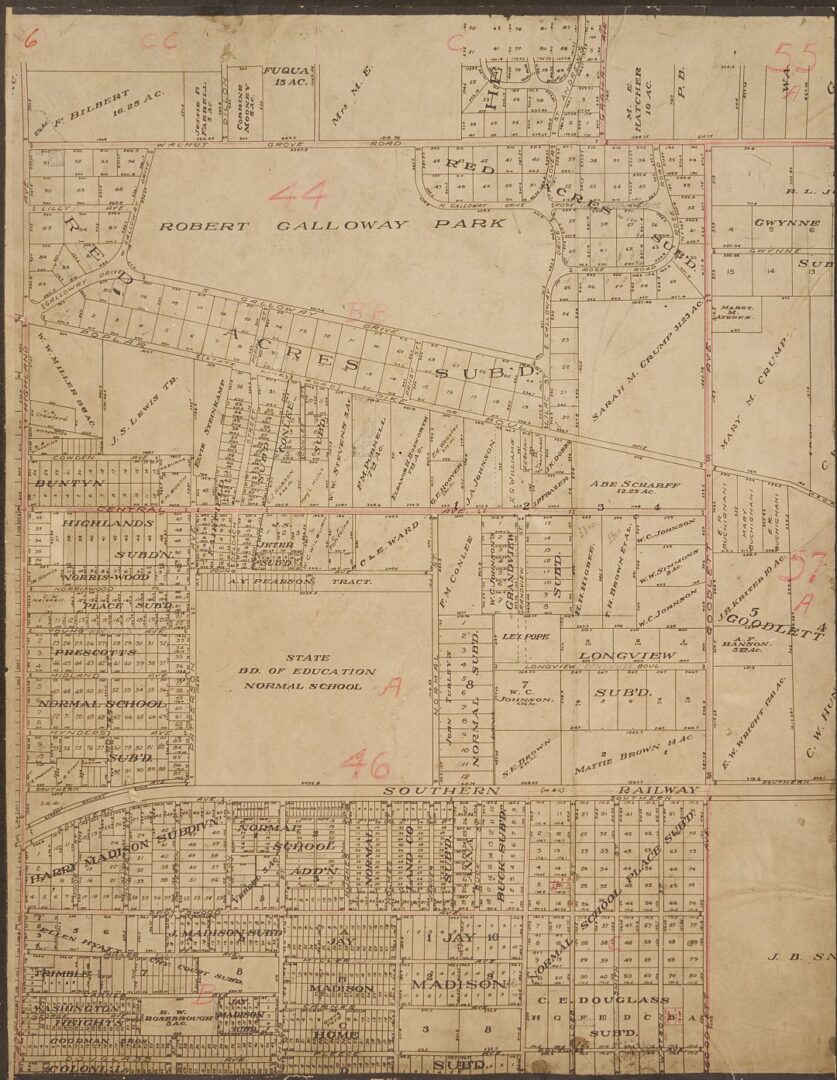 Lot 960: Early Memphis Map and Victorian Village Watercolors