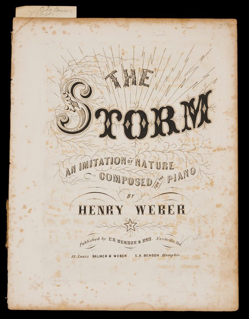 Lot 961: 17 pcs Sheet Music: Nashville,  Civil War, and Black / Minstrel Related