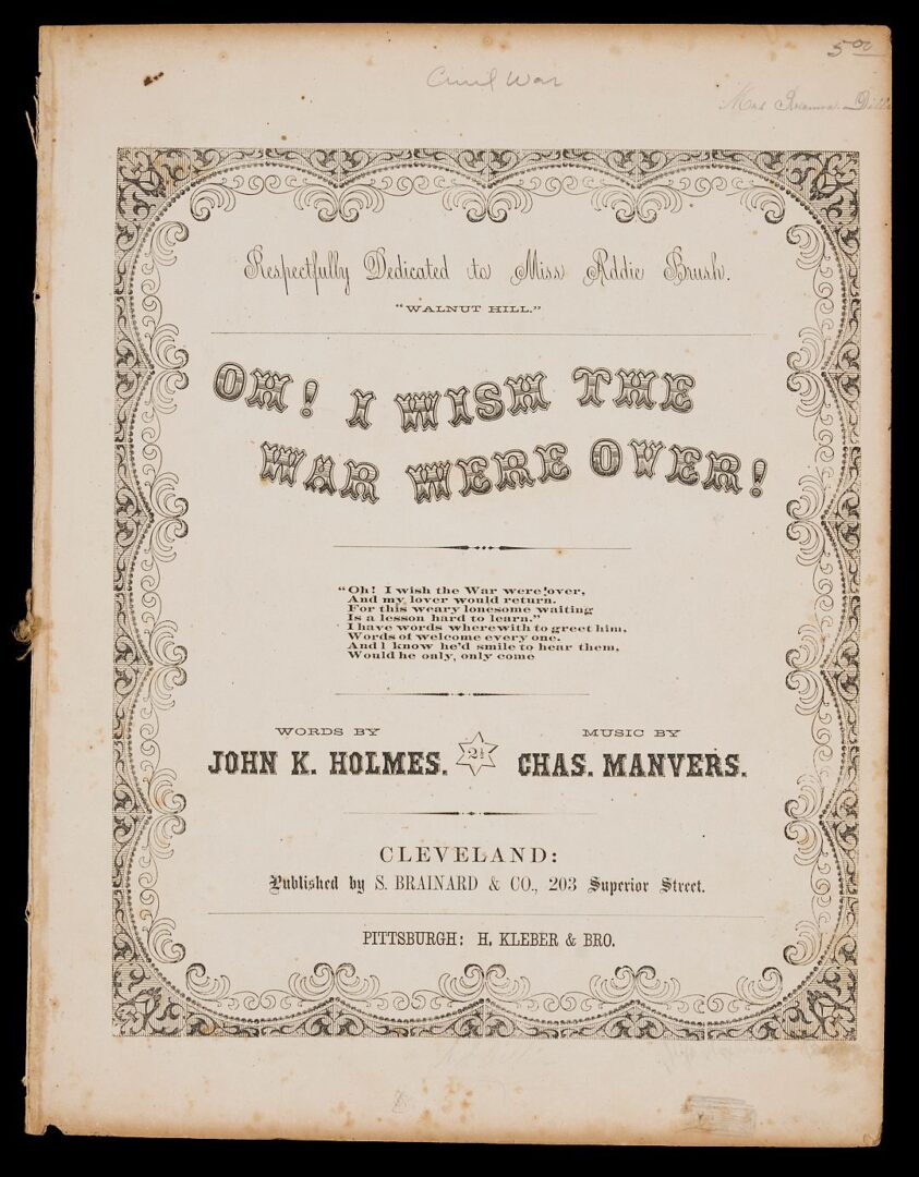 Lot 961: 17 pcs Sheet Music: Nashville,  Civil War, and Black / Minstrel Related