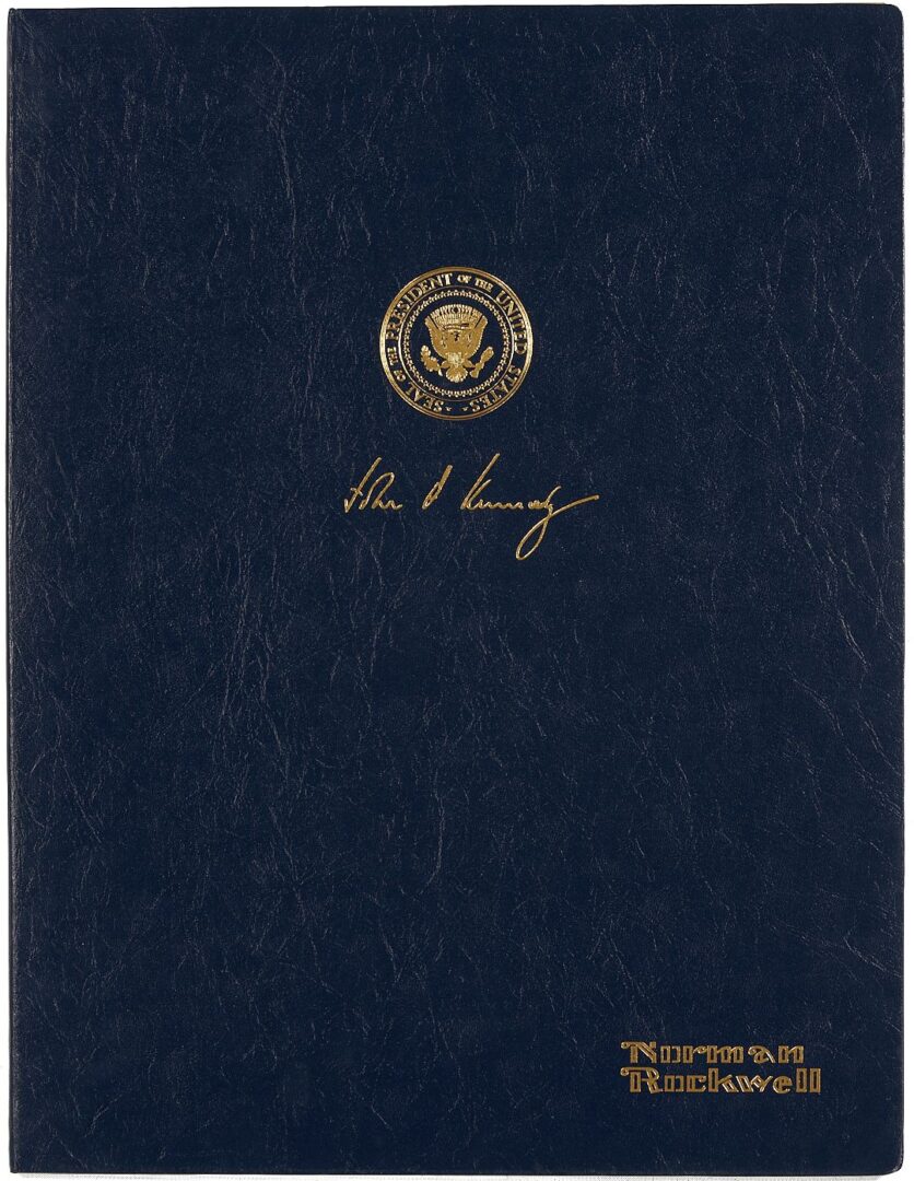 Lot 965: Norman Rockwell Signed John F. Kennedy Portrait, 1976