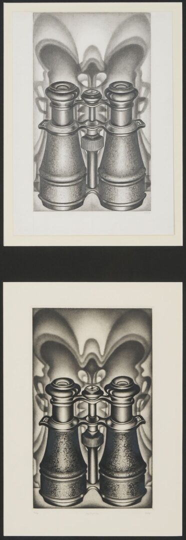Lot 967: Carol Wax Original Drawing & Mezzoint Print, Lepidoptiks