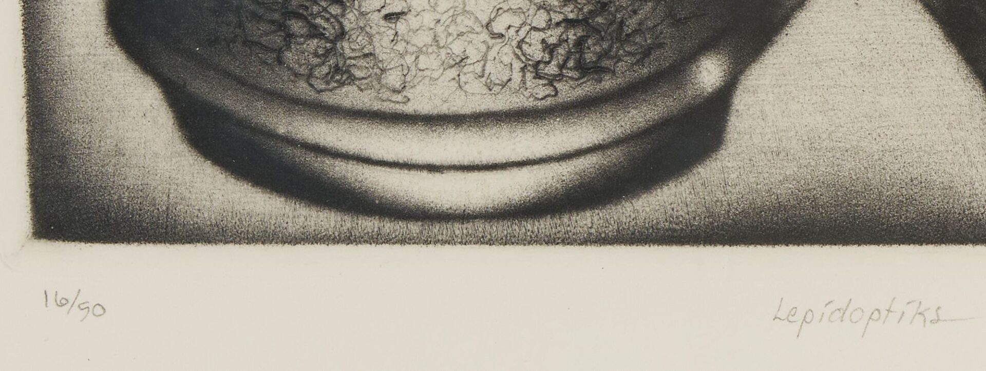 Lot 967: Carol Wax Original Drawing & Mezzoint Print, Lepidoptiks