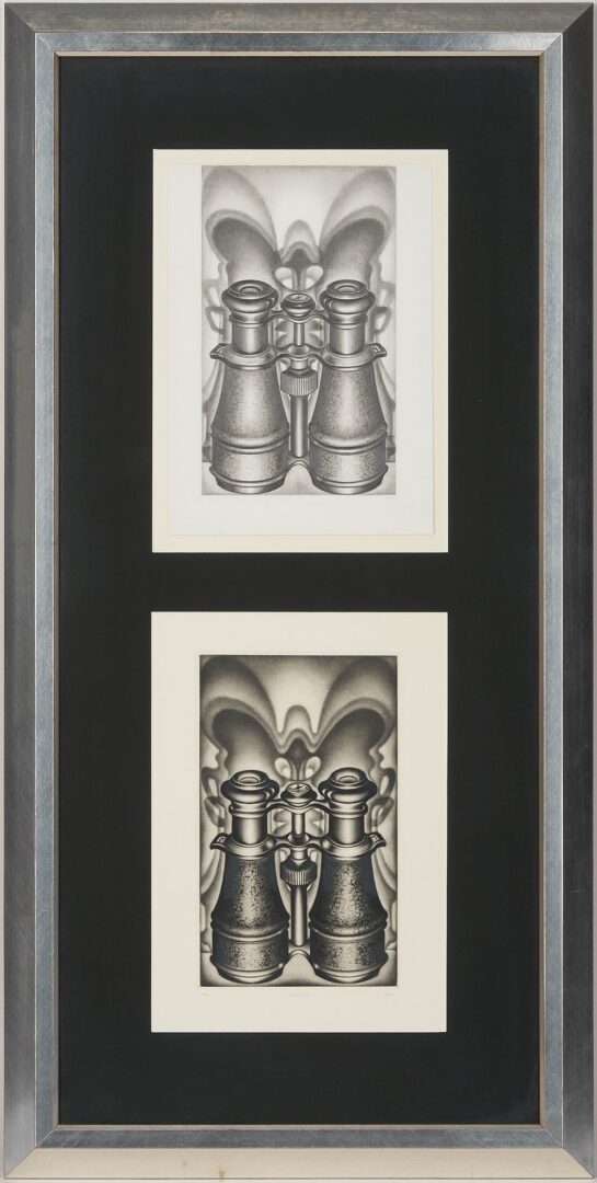 Lot 967: Carol Wax Original Drawing & Mezzoint Print, Lepidoptiks