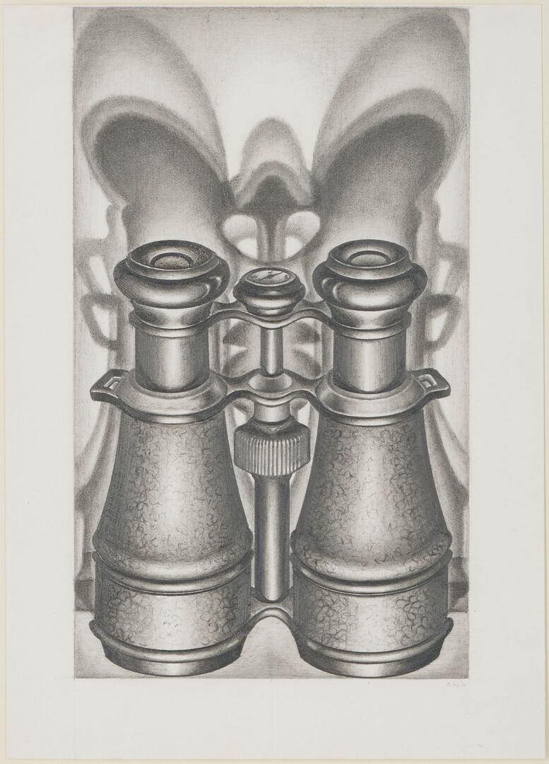 Lot 967: Carol Wax Original Drawing & Mezzoint Print, Lepidoptiks