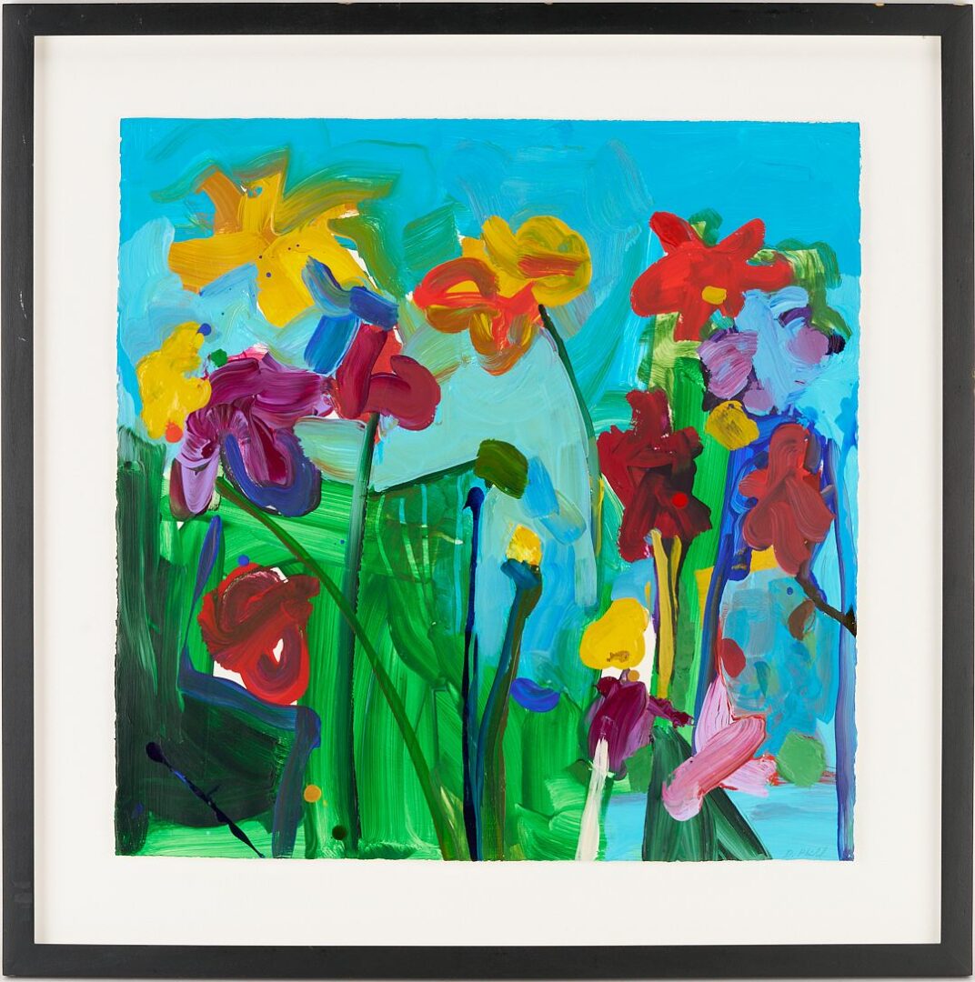 Lot 969: 3 Daniel Phill Acrylic Botanical Paintings