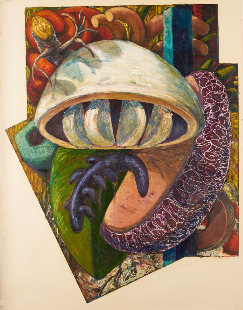 Lot 970: Large Sandy Winters Oil Painting, War of the Worlds