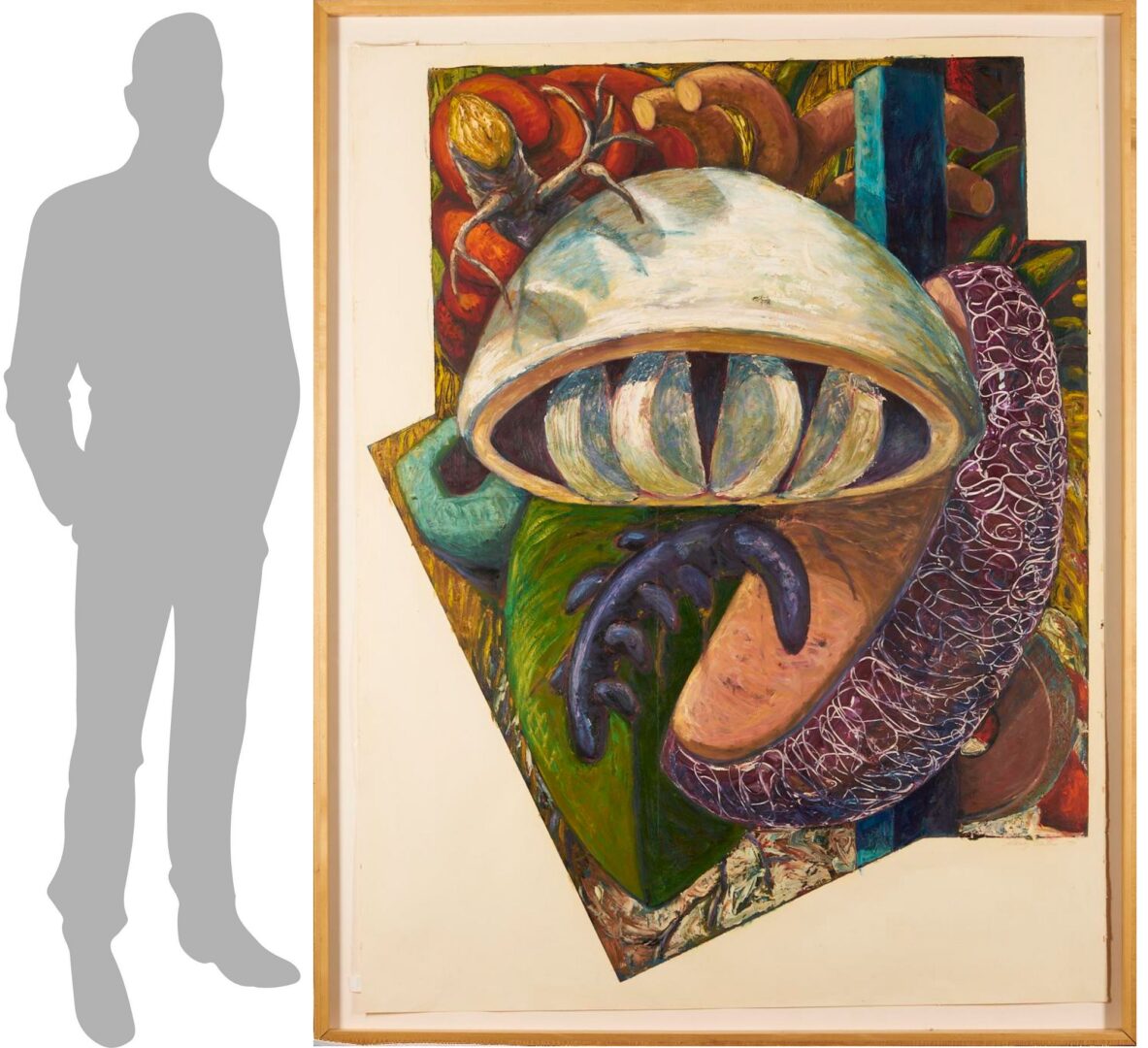 Lot 970: Large Sandy Winters Oil Painting, War of the Worlds