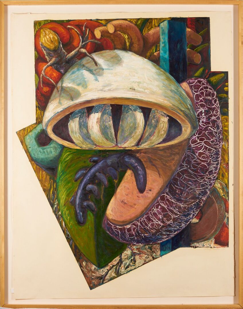 Lot 970: Large Sandy Winters Oil Painting, War of the Worlds