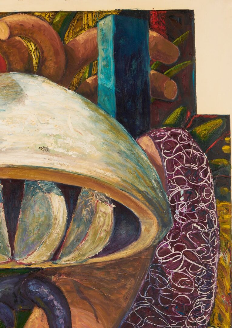 Lot 970: Large Sandy Winters Oil Painting, War of the Worlds