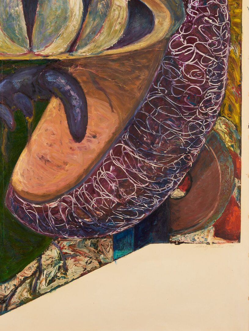 Lot 970: Large Sandy Winters Oil Painting, War of the Worlds