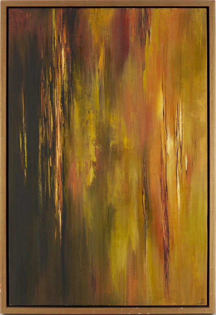 Lot 972: Monika Steiner Abstract Oil Painting, Green Freedom