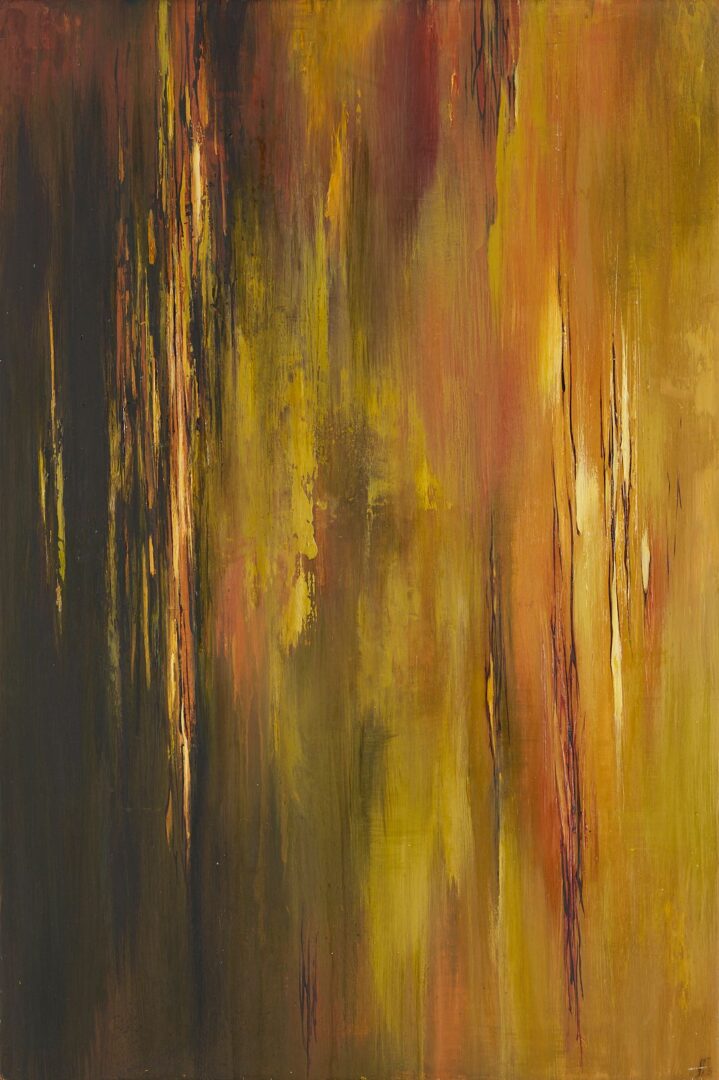 Lot 972: Monika Steiner Abstract Oil Painting, Green Freedom