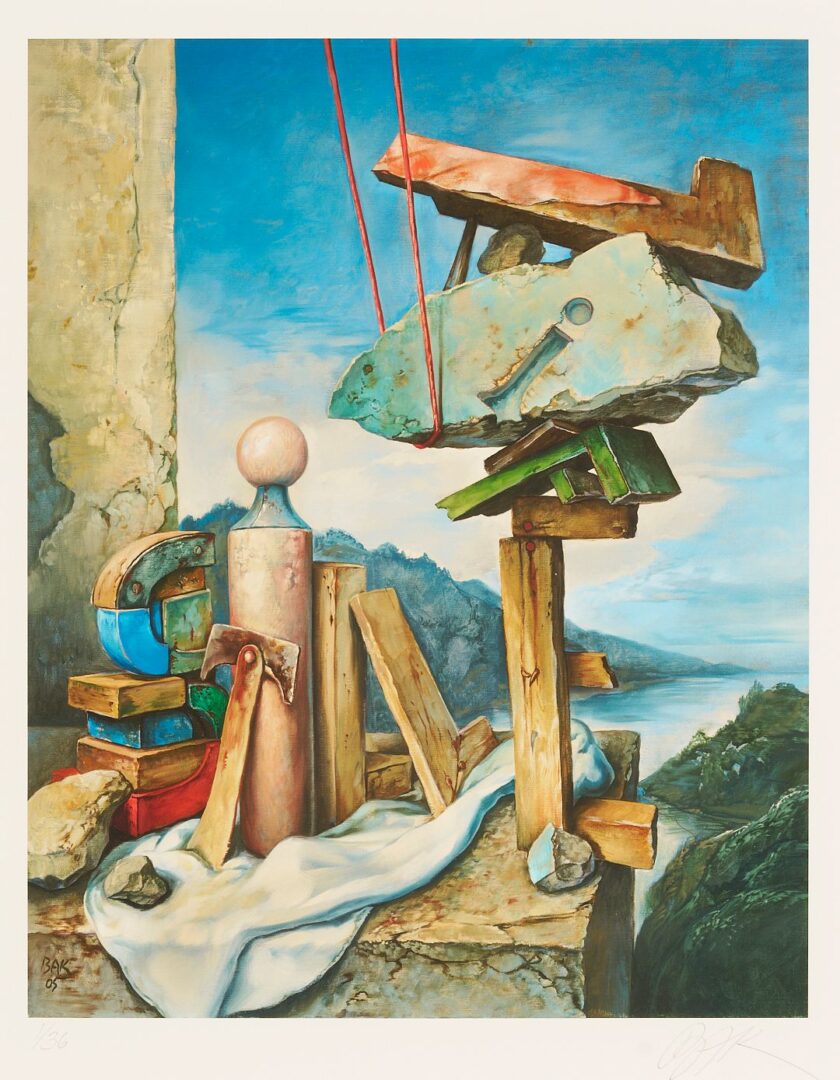 Lot 975: Two Samuel Bak Signed Surrealist Serigraphs