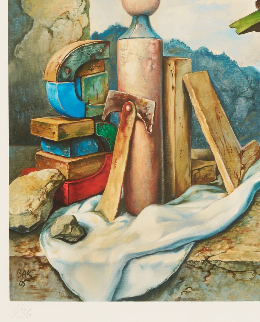 Lot 975: Two Samuel Bak Signed Surrealist Serigraphs