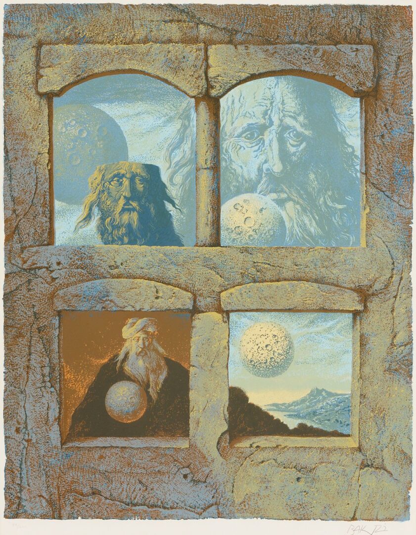 Lot 975: Two Samuel Bak Signed Surrealist Serigraphs