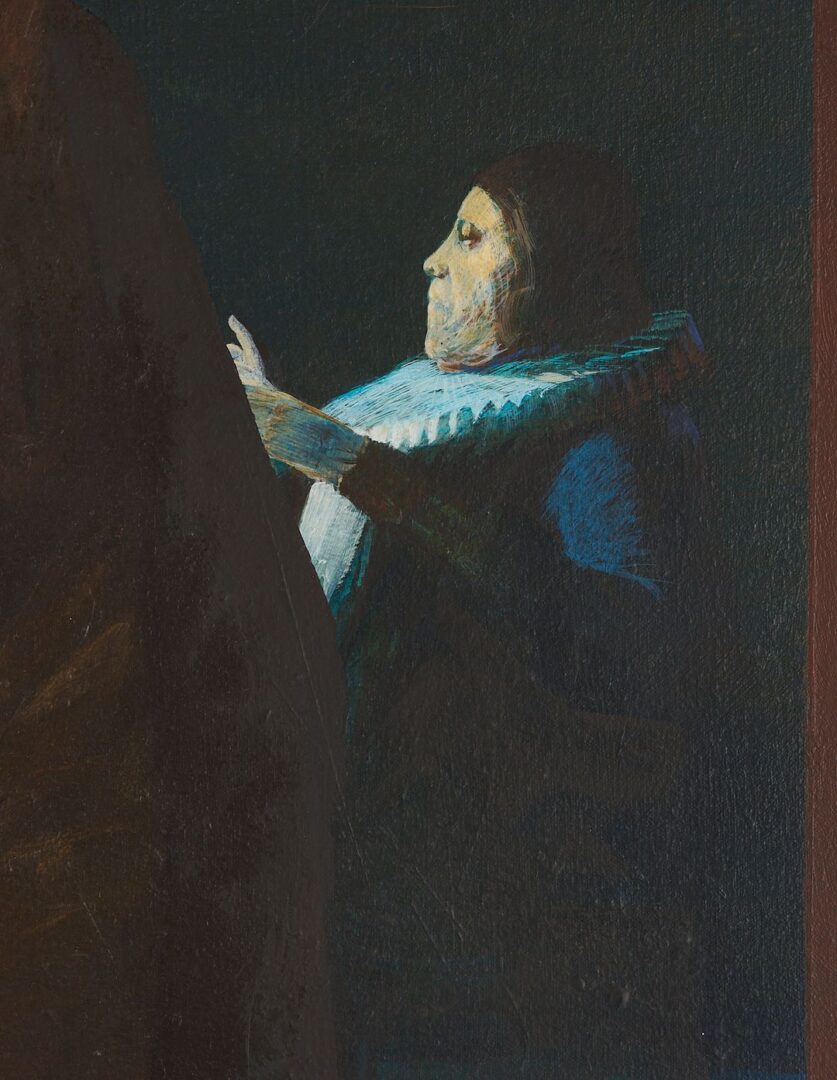 Lot 976: Large Surrealist Painting, Young Dutchman, Moon Series