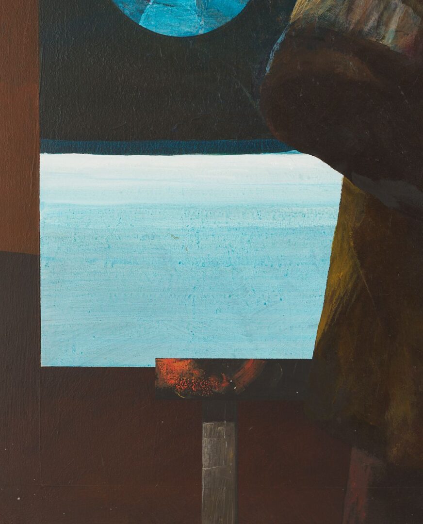 Lot 976: Large Surrealist Painting, Young Dutchman, Moon Series