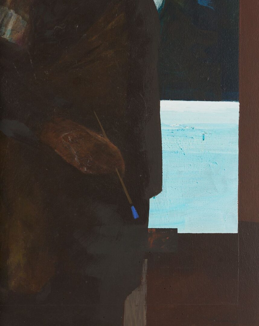 Lot 976: Large Surrealist Painting, Young Dutchman, Moon Series