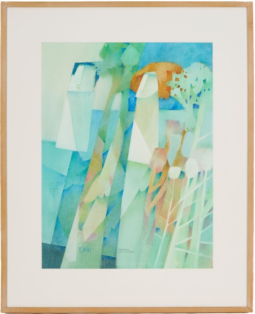 Lot 979: Claude Le Sauteur Oil Pastel, Promenade dans la Foret