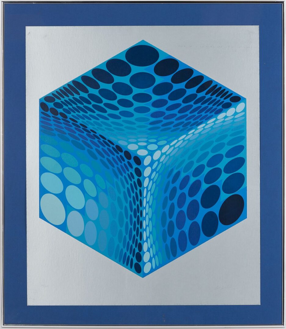 Lot 985: Victor Vasarely Modernist Op Art Serigraph, Parmenide II