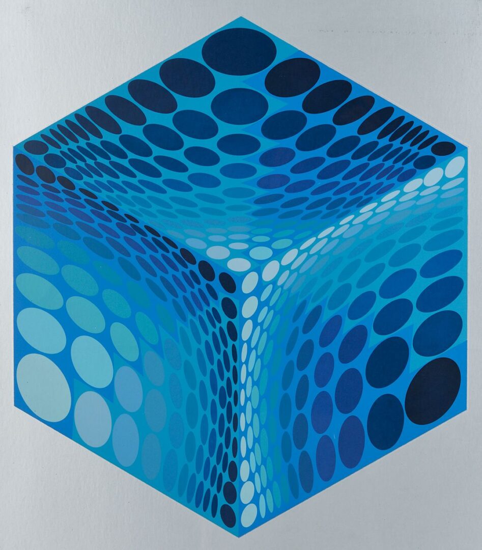 Lot 985: Victor Vasarely Modernist Op Art Serigraph, Parmenide II